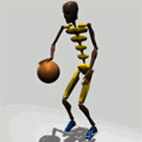 Skeleton Playing Basketball